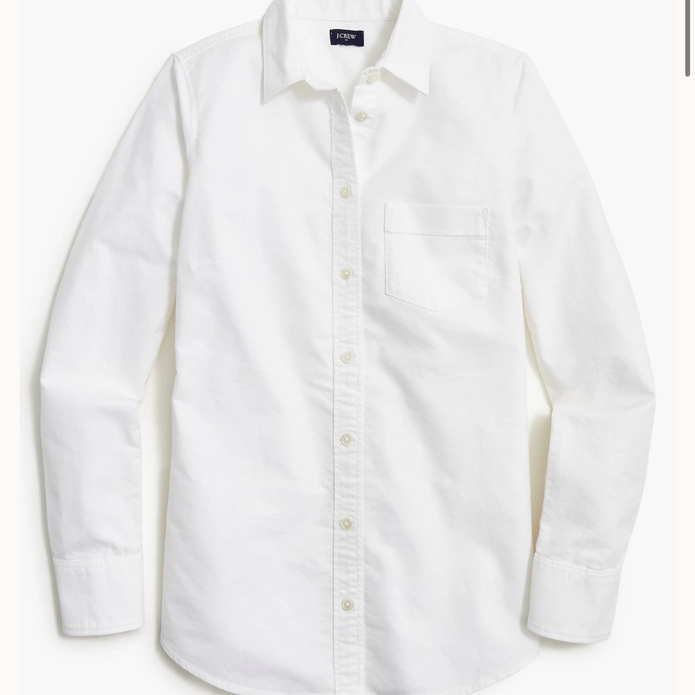 NWT J. Crew Oxford signature fit button down shirt Sz M women